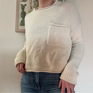 Urban Outfitters simple classic neutral cream/ivory knit sweater